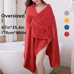 Soft Oversized Bath Towel Absorbent Plain Towel 170x89cm