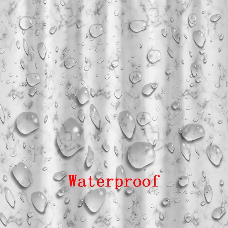 Marble Shower Curtain Waterproof and Moisture Proof