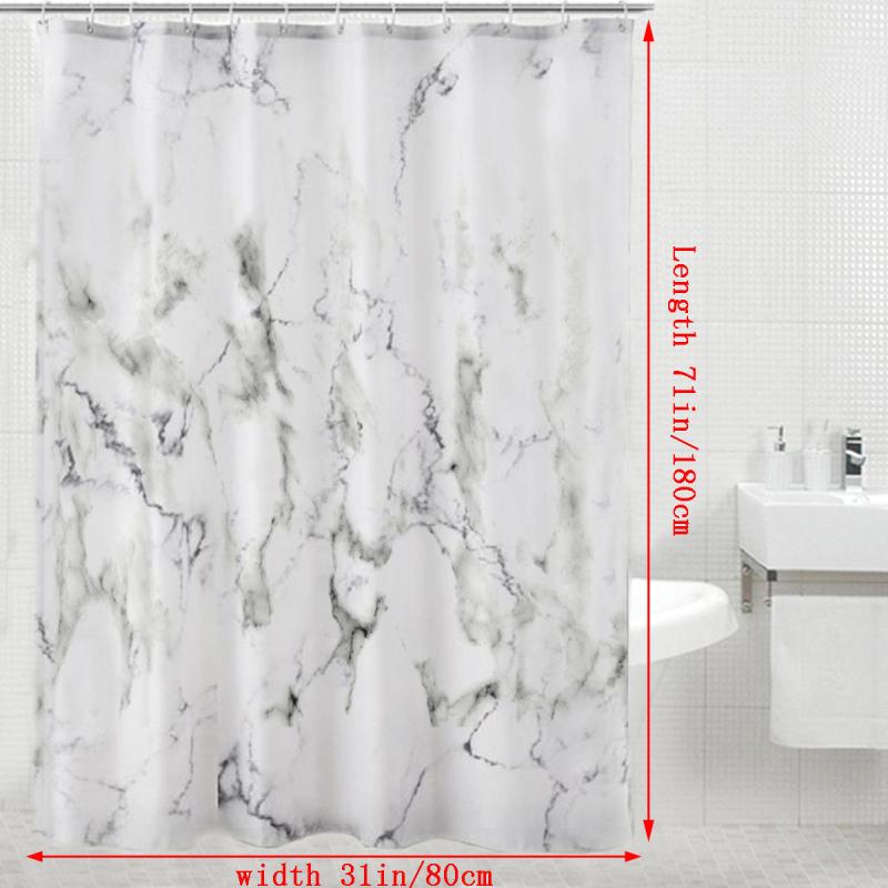 Marble Shower Curtain Waterproof and Moisture Proof