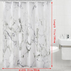 Marble Shower Curtain Waterproof and Moisture Proof