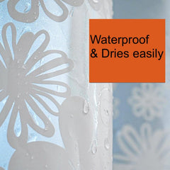 Semi-Transparent Flower Shower Curtain Liner with Hooks