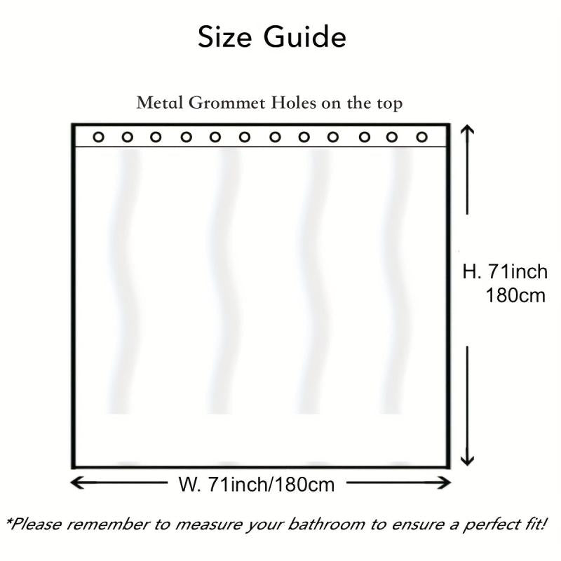 Semi-Transparent Flower Shower Curtain Liner with Hooks