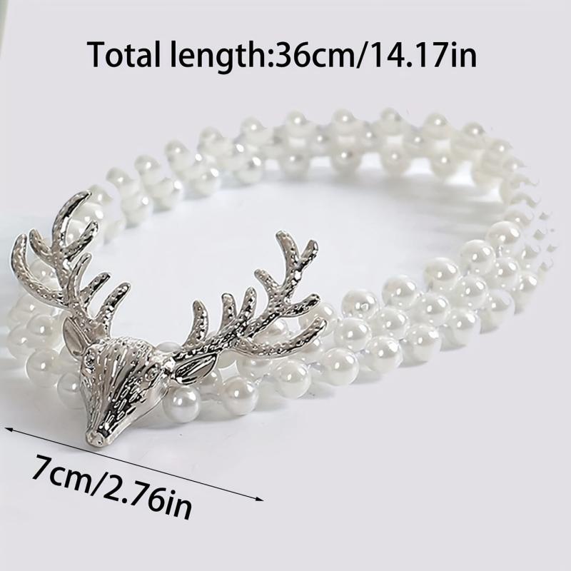 Elk & Faux Pearl Decor Curtain Holdback Tieback Buckle