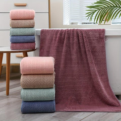 2pcs Coral Fleece Towel Set Soft Hand & Bath Towel Absorbent Thickened Towel