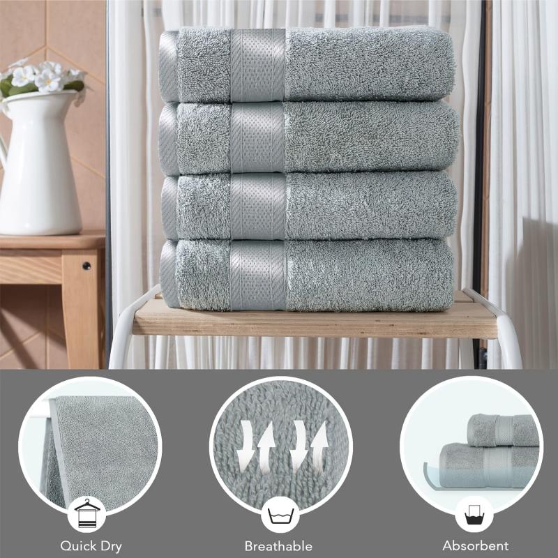 6pcs Hotel Hand Towel 34.8 x 73.66 cm Highly Absorbent Gray