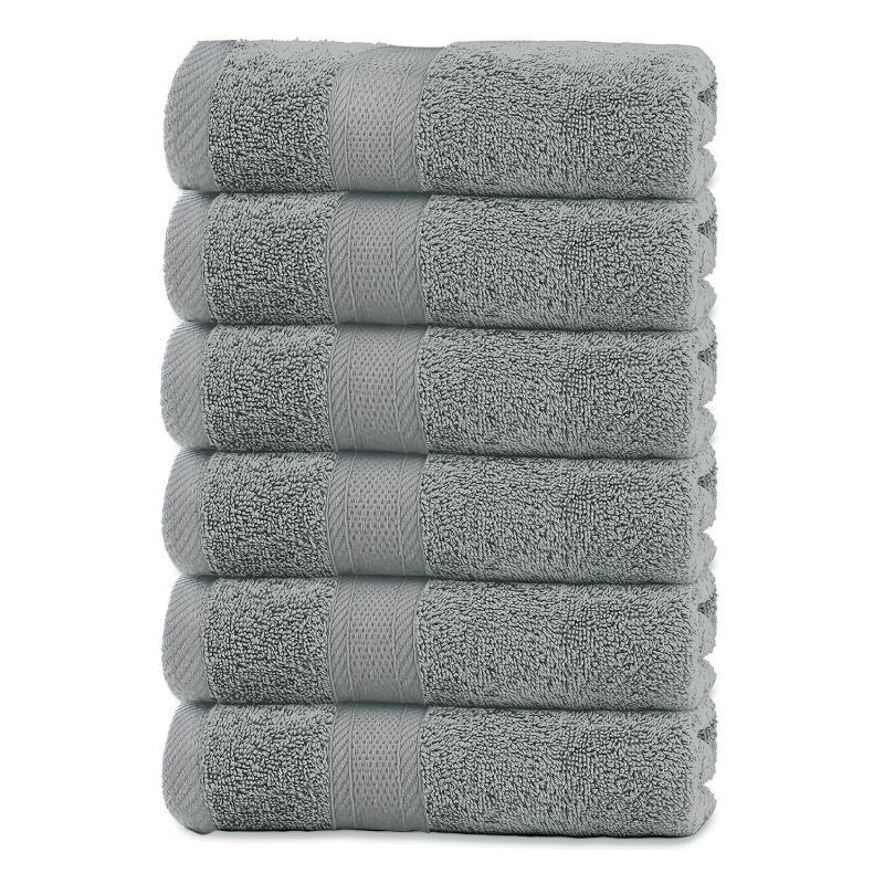 6pcs Hotel Hand Towel 34.8 x 73.66 cm Highly Absorbent Gray