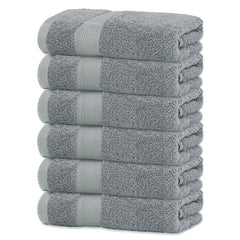6pcs Hotel Hand Towel 34.8 x 73.66 cm Highly Absorbent Gray
