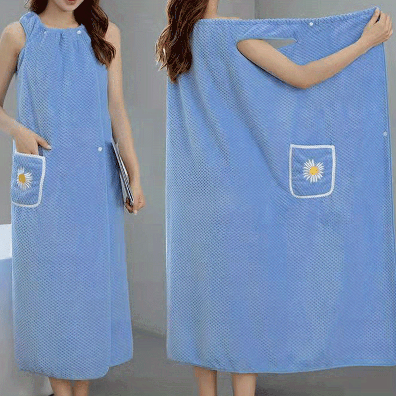 Women's Quick Drying Spa Wrap Towel Flower Pattern Bath Skirt