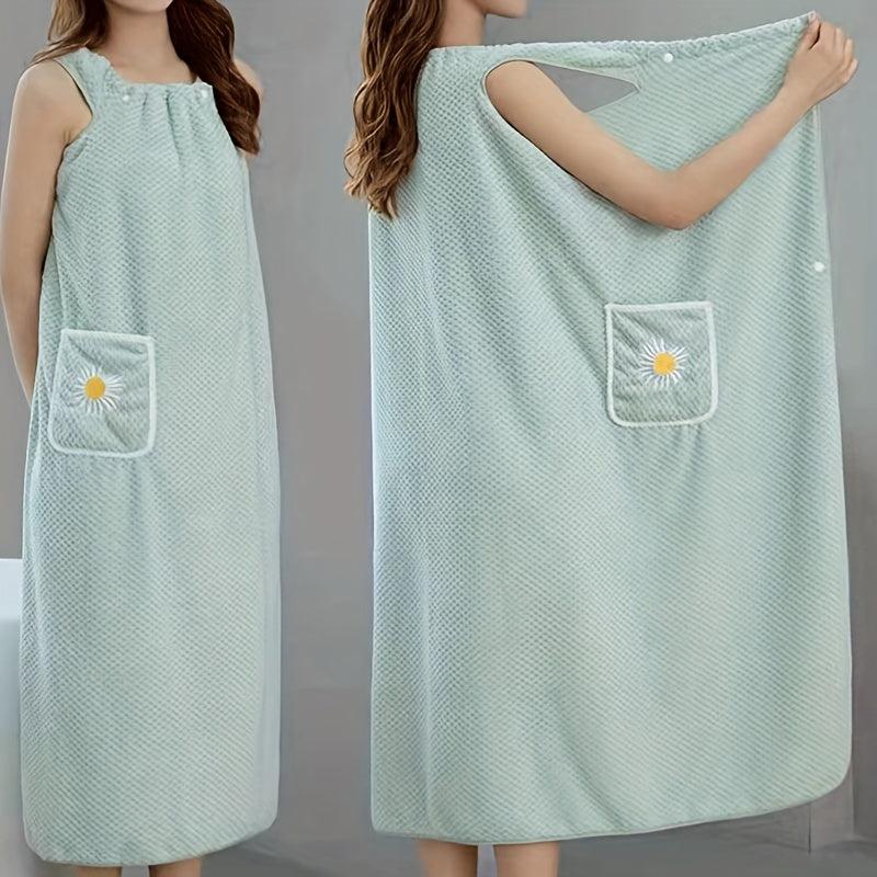 Women's Quick Drying Spa Wrap Towel Flower Pattern Bath Skirt