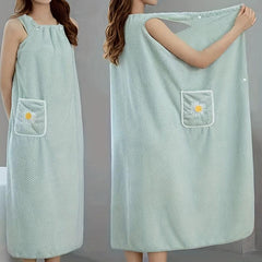 Women's Quick Drying Spa Wrap Towel Flower Pattern Bath Skirt