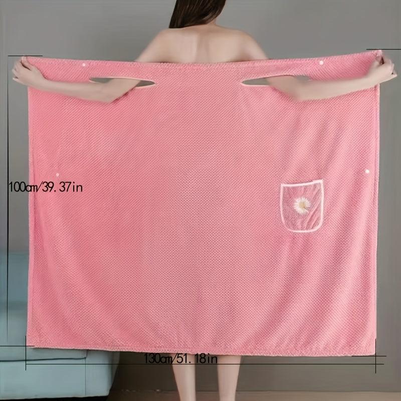 Women's Quick Drying Spa Wrap Towel Flower Pattern Bath Skirt