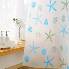 Starfish Shell Pattern Shower Curtain 70x86in