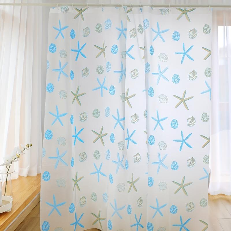 Starfish Shell Pattern Shower Curtain 70x86in