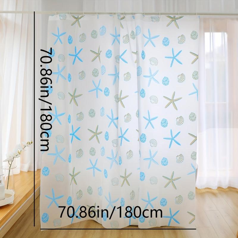 Starfish Shell Pattern Shower Curtain 70x86in
