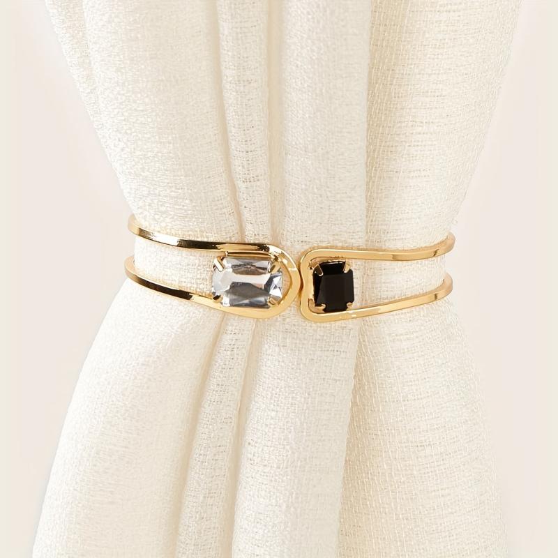 Iron Alloy Curtain Holdback Rhinestone Decor Curtain Buckle