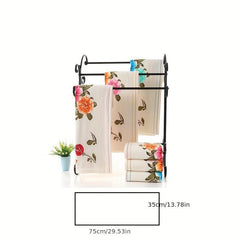 Soft Flower Pattern Hand Towel 29.53x13.78in