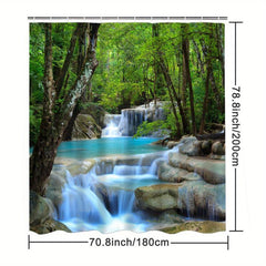 Forest Landscape Shower Curtain Waterproof and Mildew Proof