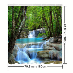 Forest Landscape Shower Curtain Waterproof and Mildew Proof