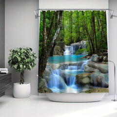 Forest Landscape Shower Curtain Waterproof and Mildew Proof