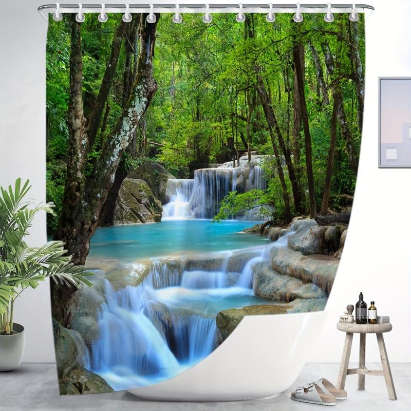 Forest Landscape Shower Curtain Waterproof and Mildew Proof