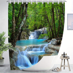 Forest Landscape Shower Curtain Waterproof and Mildew Proof