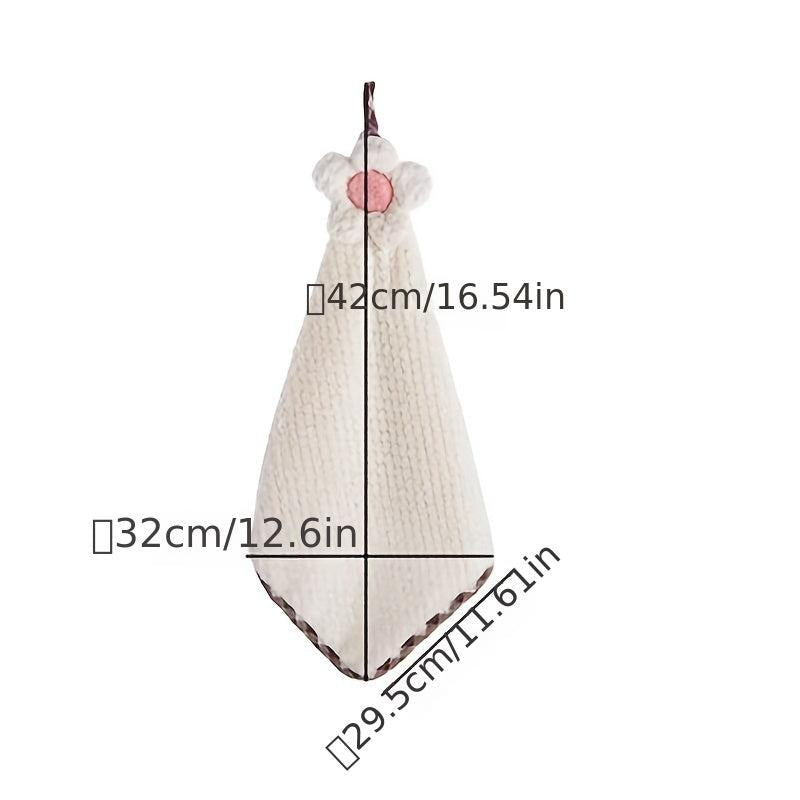 Flower Pattern Hanging Hand Towel Microfiber Quick Dry Soft Towel