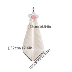 Flower Pattern Hanging Hand Towel Microfiber Quick Dry Soft Towel