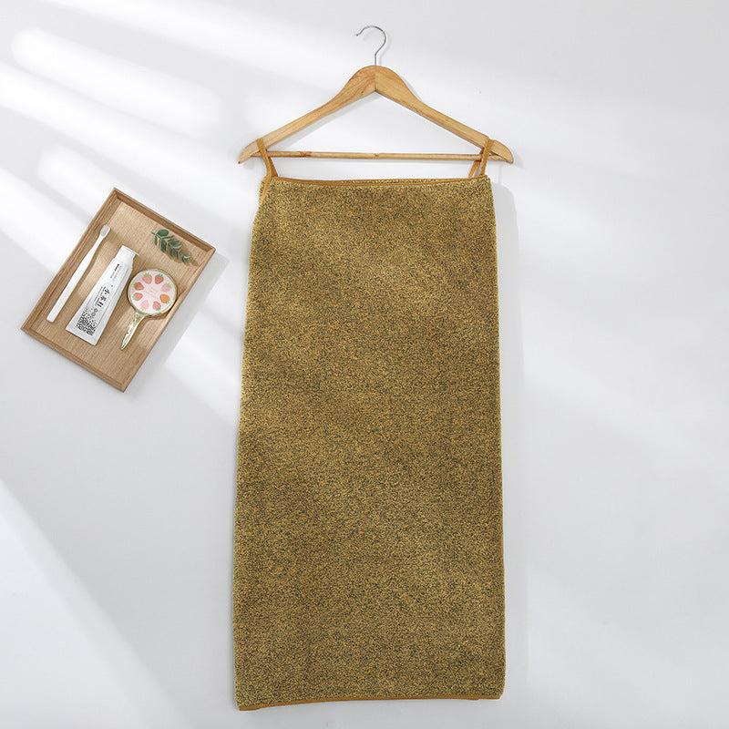 Women's Polyester Coral Velvet Strap Bath Towel