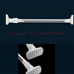 Non Slip Stainless Steel Shower Curtain Rod Telescopic Drill and Secure