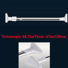 Non Slip Stainless Steel Shower Curtain Rod Telescopic Drill and Secure