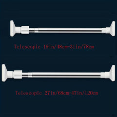Non Slip Stainless Steel Shower Curtain Rod Telescopic Drill and Secure