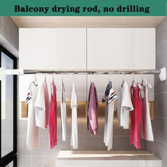 Non Slip Stainless Steel Shower Curtain Rod Telescopic Drill and Secure