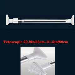 Non Slip Stainless Steel Shower Curtain Rod Telescopic Drill and Secure