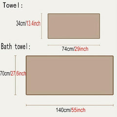 2pcs Flower Pattern Cotton Towel Quick Dry Absorbent Hand Towel Bath Towel