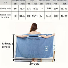 Coral Velvet Bath Skirt for Adults Water Absorption Quick Drying Towel