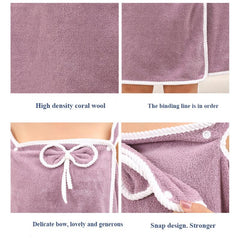 Soft Coral Velvet Bath Skirt Quick Drying Bathrobe