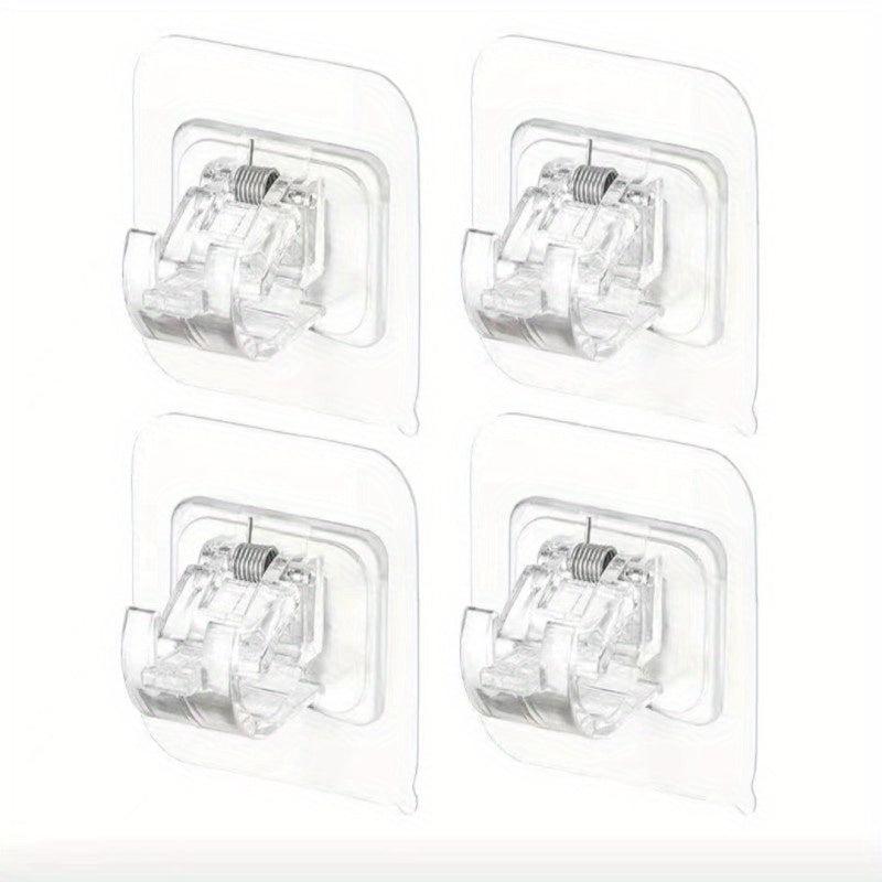 6pcs Self Adhesive Curtain Rod Hooks Bathroom Towel Bar Hook