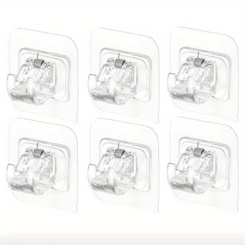 6pcs Self Adhesive Curtain Rod Hooks Bathroom Towel Bar Hook