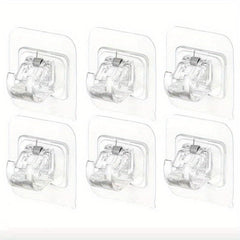 6pcs Self Adhesive Curtain Rod Hooks Bathroom Towel Bar Hook