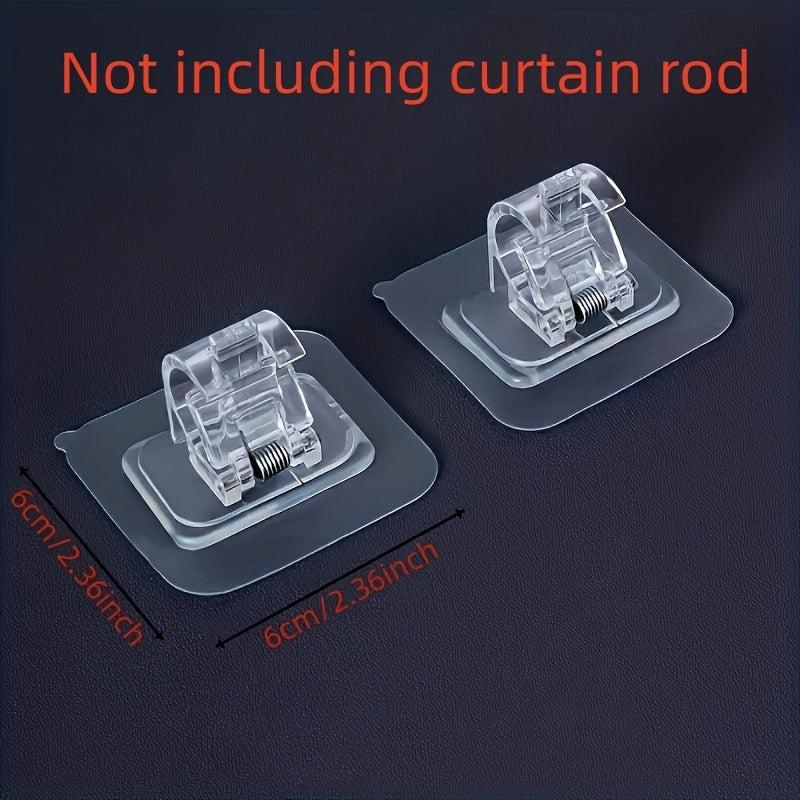 6pcs Self Adhesive Curtain Rod Hooks Bathroom Towel Bar Hook