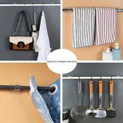 6pcs Self Adhesive Curtain Rod Hooks Bathroom Towel Bar Hook