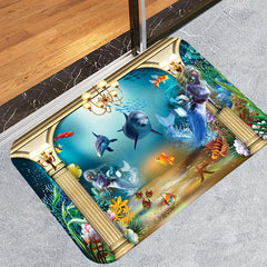 Colorful Sea Life Shower Curtain Bathroom Set