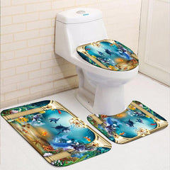 Colorful Sea Life Shower Curtain Bathroom Set