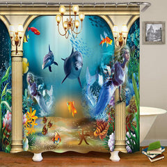 Colorful Sea Life Shower Curtain Bathroom Set