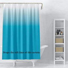 Gradient Shower Curtain Set with 12 Hooks - 71x71 - Waterproof & Non-Toxic