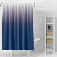 Gradient Shower Curtain Set with 12 Hooks - 71x71 - Waterproof & Non-Toxic
