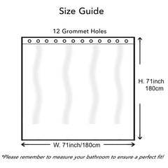 Gradient Shower Curtain Set with 12 Hooks - 71x71 - Waterproof & Non-Toxic