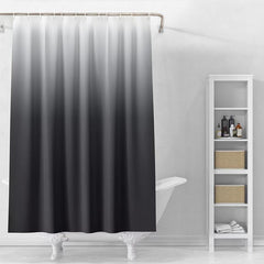 Gradient Shower Curtain Set with 12 Hooks - 71x71 - Waterproof & Non-Toxic