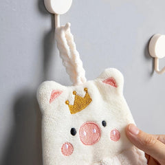 1pc Piggy Hand Towel Coral Velvet Kitchen Towel