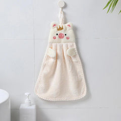 1pc Piggy Hand Towel Coral Velvet Kitchen Towel